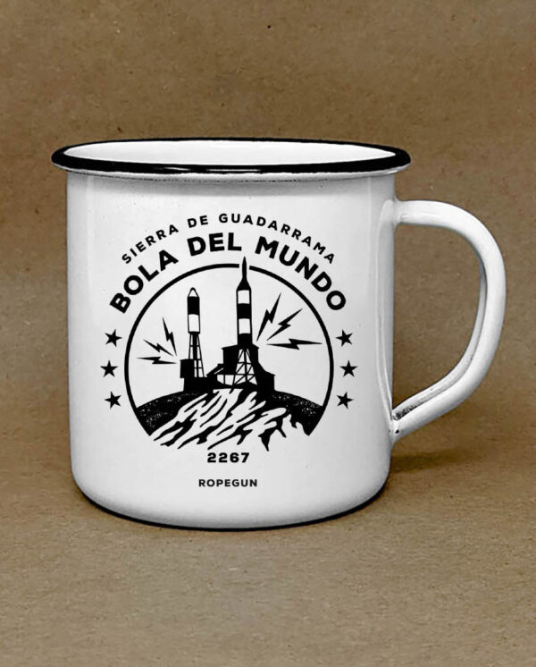 TAZA ESMALTADA "BOLA DEL MUNDO"